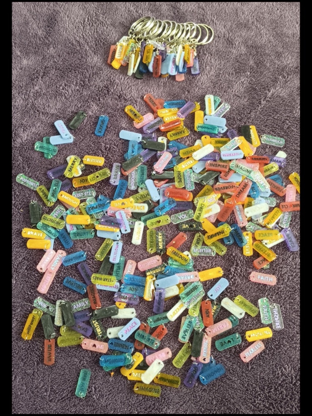 custom words of insparation keychains